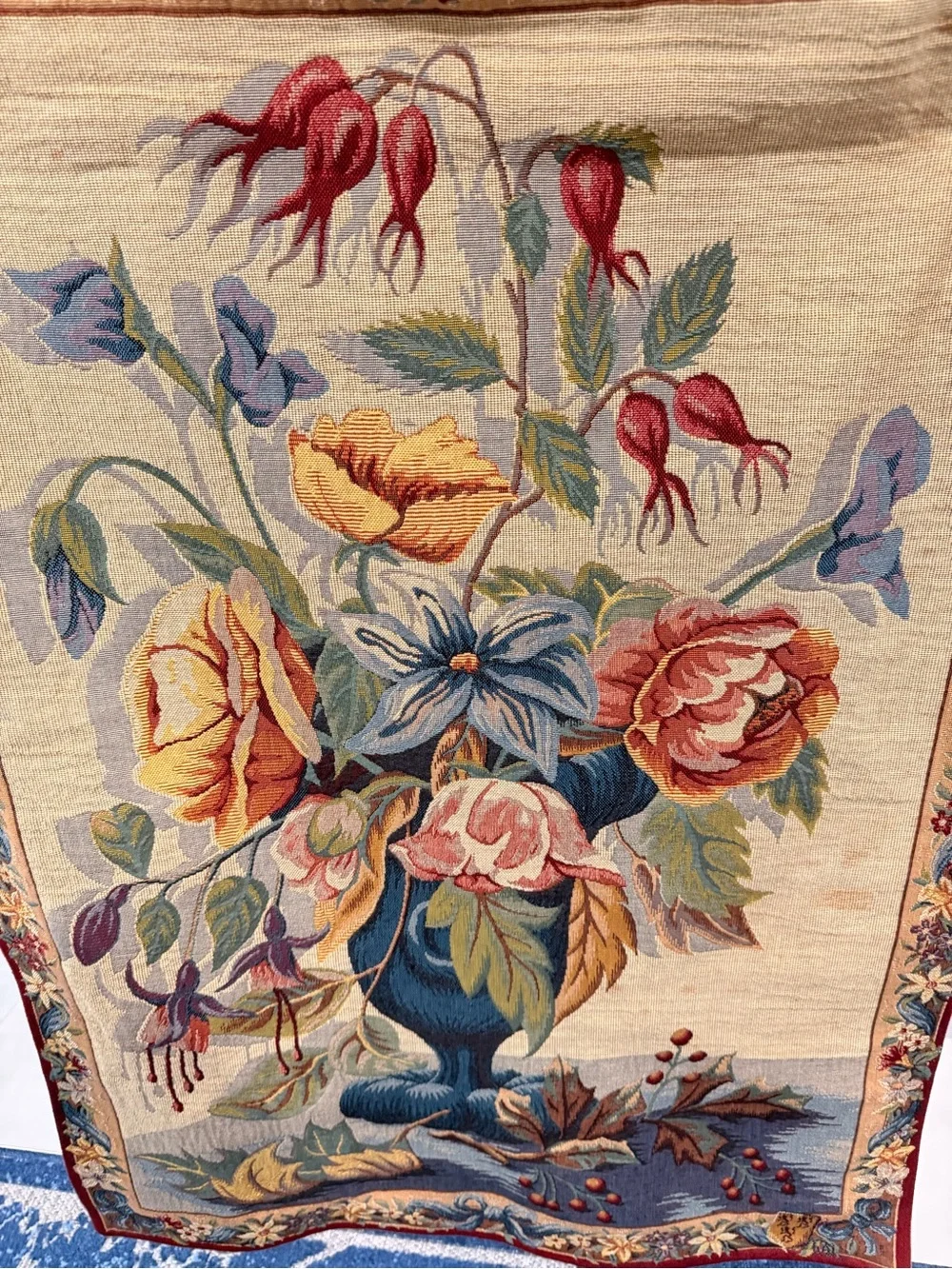Floral Tapestry Wall Hanging in Multi-Color